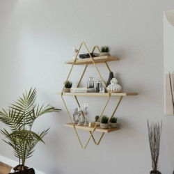 Estante de pared Bonn L2056 roble oro Practica Hogar