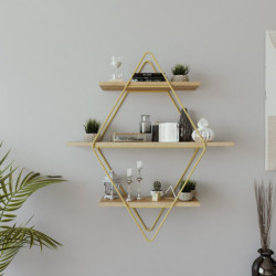 Estante de pared Bonn L2056 roble oro Practica Hogar