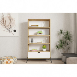 Librería Numana zafiro roble blanco Practica Hogar