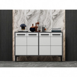 Mueble TV Stria Antracita Blanco Practica Hogar