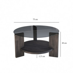 Mesa de centro Mondo antracita marrón oscuro Practica Hogar