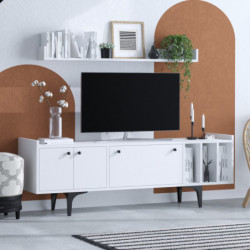 Mueble TV con estante Rigel blanco Practica Hogar