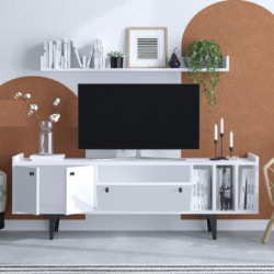 Mueble TV con estante Rigel blanco Practica Hogar