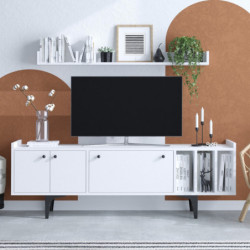 Mueble TV con estante Rigel blanco Practica Hogar