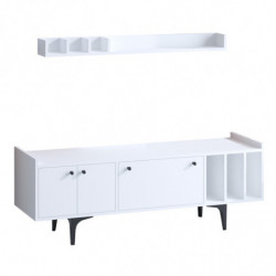 Mueble TV con estante Rigel blanco Practica Hogar