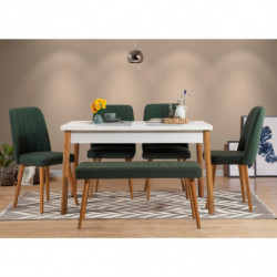 Mesa comedor Costa Masa pino atlántico blanco Practica Hogar
