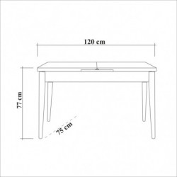 Mesa comedor Costa Masa pino atlántico blanco Practica Hogar