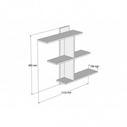 Estante de pared Bahro nogal Practica Hogar
