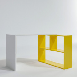 Escritorio de estudio Massası L156 blanco amarillo Practica Hogar