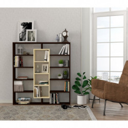 Librería Ample roble marrón Practica Hogar