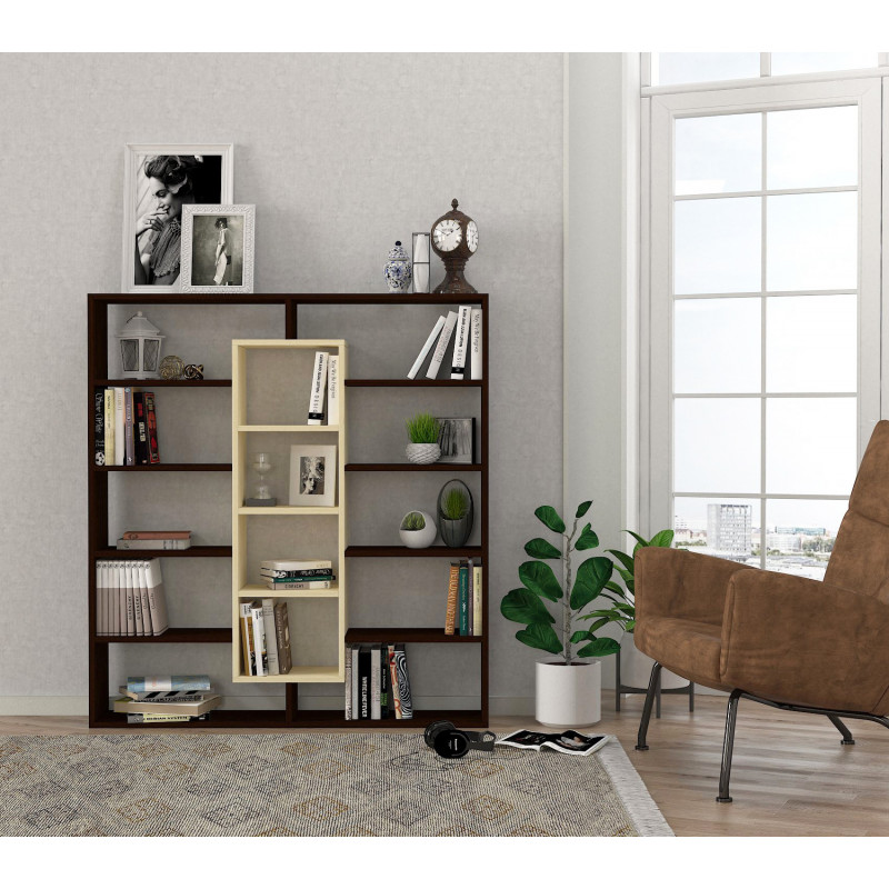 Librería Ample roble marrón Practica Hogar Librería Ample roble marrón Practica Hogar