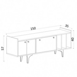 Mueble TV Antares roble zafiro Practica Hogar