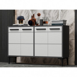 Mueble TV Stria Antracita Blanco Practica Hogar