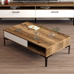 Mesa de centro istanbul blanco nogal Practica Hogar