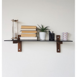 Estante de pared R101 humo nogal Practica Hogar