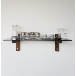 Estante de pared R101 humo nogal Practica Hogar