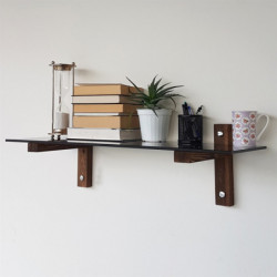 Estante de pared R101 humo nogal Practica Hogar