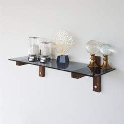 Estante de pared R101 humo nogal Practica Hogar