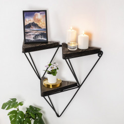 Estante de pared Freesia nogal oscuro negro Practica Hogar