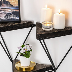 Estante de pared Freesia nogal oscuro negro Practica Hogar