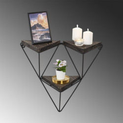 Estante de pared Freesia nogal oscuro negro Practica Hogar
