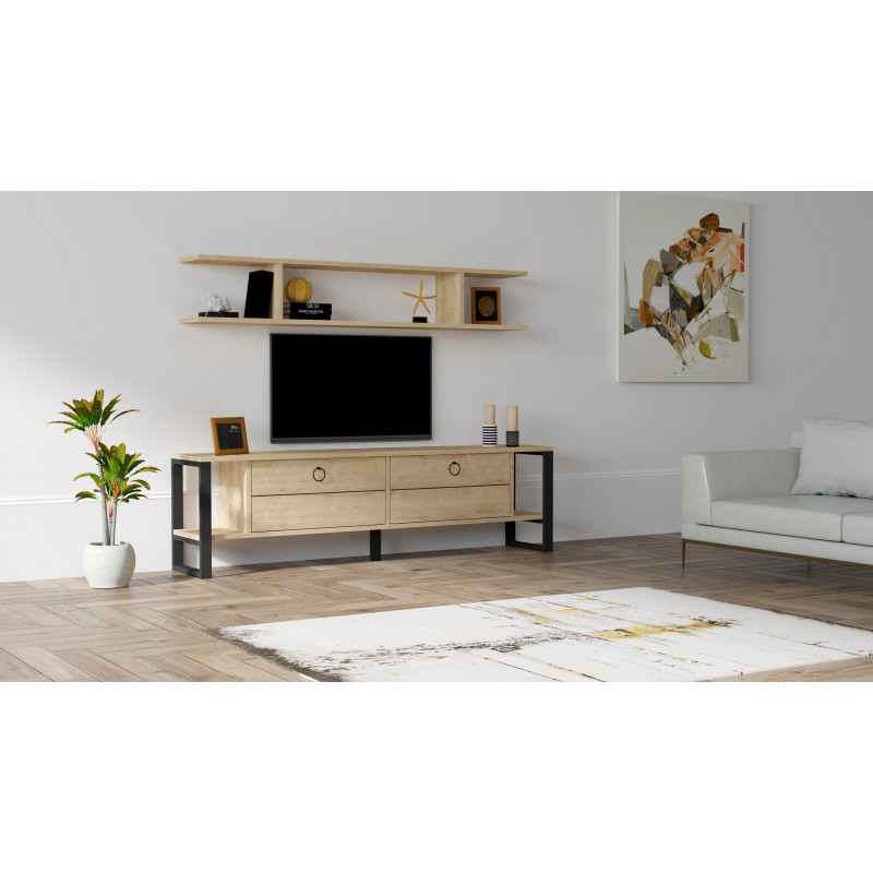 Mueble TV con estante Melis zafiro Practica Hogar Mueble TV con estante Melis zafiro Practica Hogar