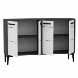 Mueble TV Stria Antracita Blanco Practica Hogar