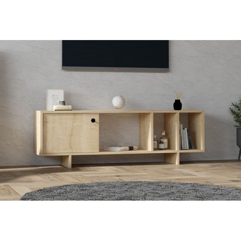 Mueble TV con estante Folsom roble Practica Hogar Mueble TV con estante Folsom roble Practica Hogar
