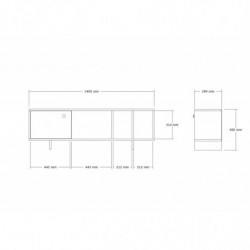 Mueble TV con estante Folsom roble Practica Hogar