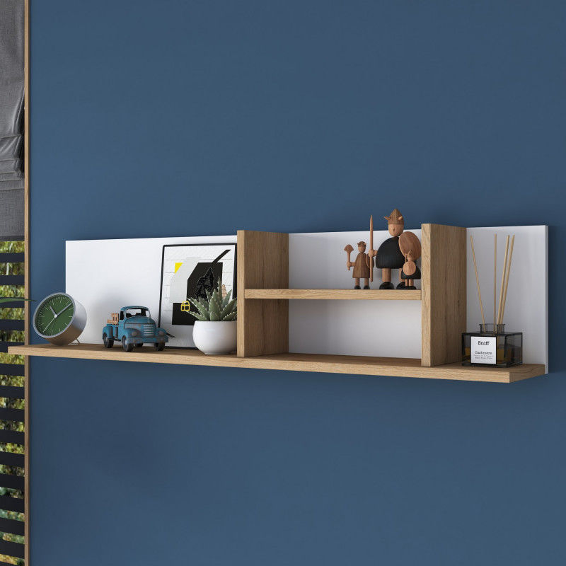 Estante de pared AE103-2641 nogal blanco Practica Hogar Estante de pared AE103-2641 nogal blanco Practica Hogar