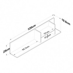 Estante de pared AE103-2641 nogal blanco Practica Hogar