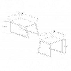 Mesa de centro Boyce roble negro Practica Hogar
