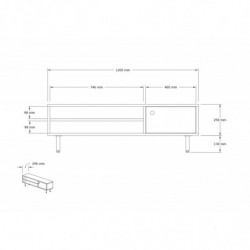 Mueble TV con estante Avila antracita Practica Hogar
