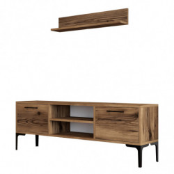 Mueble TV con estante Riga nogal Practica Hogar