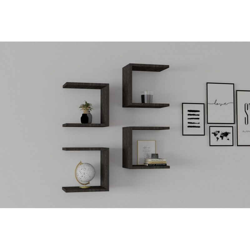 Estante de pared Base antracita Practica Hogar Estante de pared Base antracita Practica Hogar