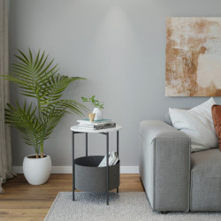 Mesa auxiliar Regensburg L2019 blanco negro Practica Hogar