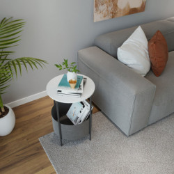 Mesa auxiliar Regensburg L2019 blanco negro Practica Hogar