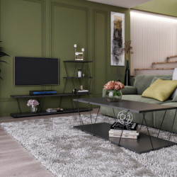 Conjunto de muebles de salón Bashak antracita negro Practica Hogar