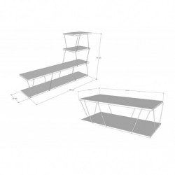 Conjunto de muebles de salón Bashak antracita negro Practica Hogar