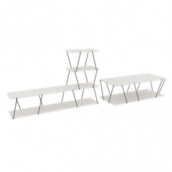 Conjunto de muebles de salón Bashak blanco negro Practica Hogar