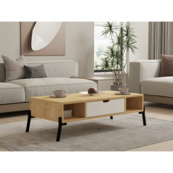 Mesa de centro Faro zafiro roble blanco Practica Hogar