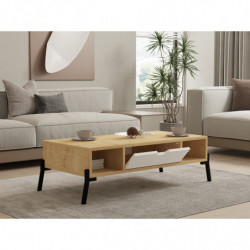 Mesa de centro Faro zafiro roble blanco Practica Hogar