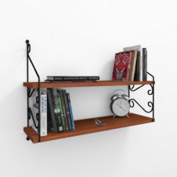 Estante de pared Seramoni 2 nogal Practica Hogar