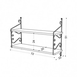 Estante de pared Seramoni 2 nogal Practica Hogar