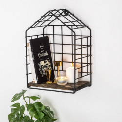 Estante de pared Ranunculus nogal oscuro negro Practica Hogar