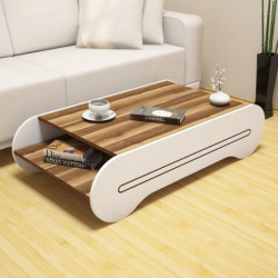 Mesa de centro Cool blanco nogal Practica Hogar