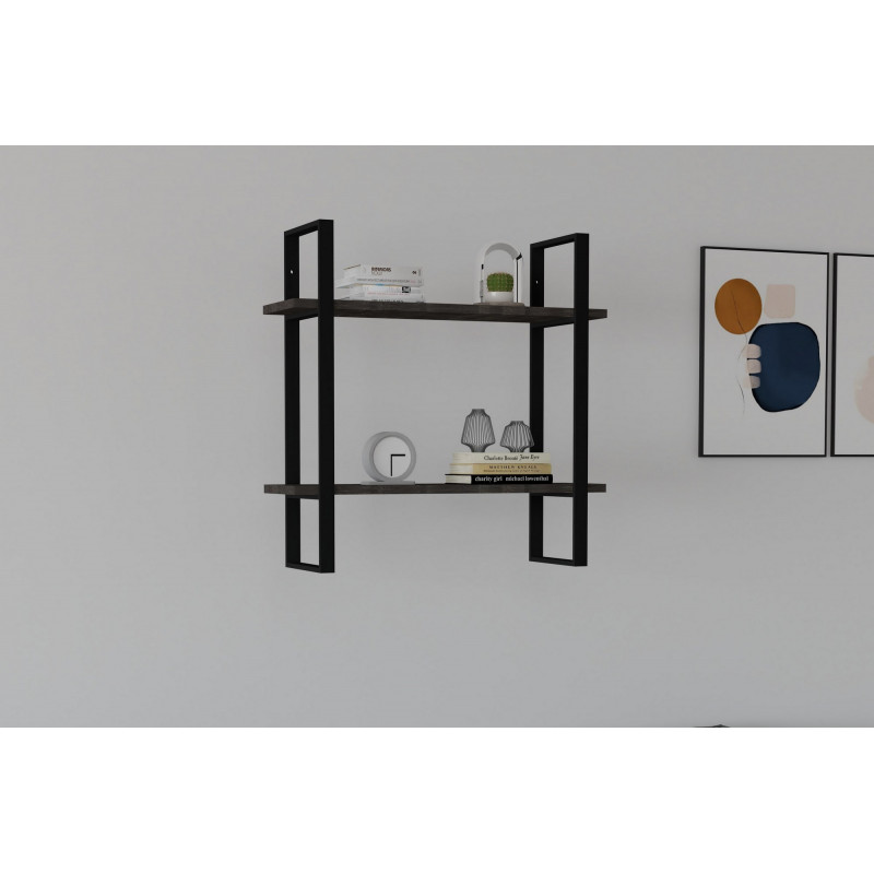 Estante de pared Buba antracita Practica Hogar Estante de pared Buba antracita Practica Hogar