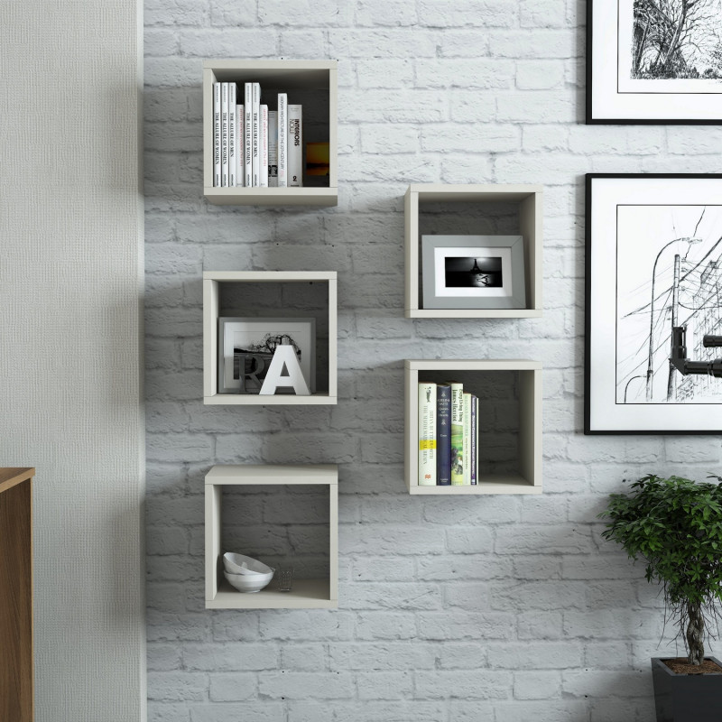 Estante de pared Box crema Practica Hogar Estante de pared Box crema Practica Hogar