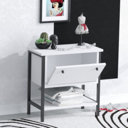 Mesa auxiliar Melany blanco negro Practica Hogar