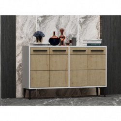 Mueble TV Stria Blanco Roble Zafiro Practica Hogar